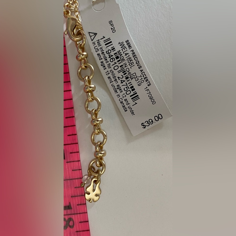Lucky Brand 18" Chain Gold Filigree Teardrop Necklace New with Tag In Box - Picture 10 of 14